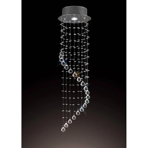 Luminaire Center Suspension Colorado Single-Spiral 1 Ampoule chrome poli/cristal