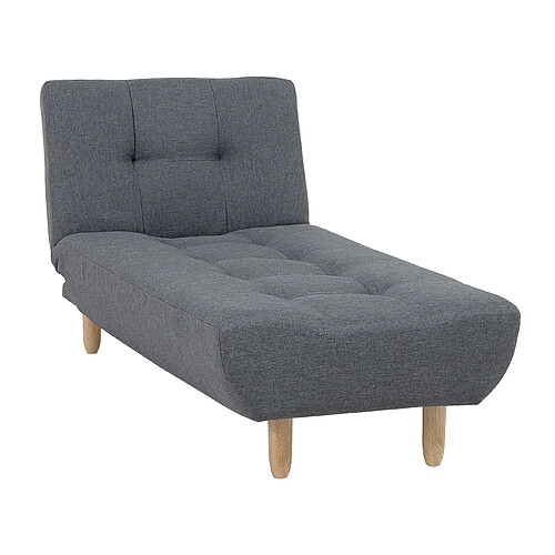 Beliani Chaise longue en tissu gris foncé ALSTEN