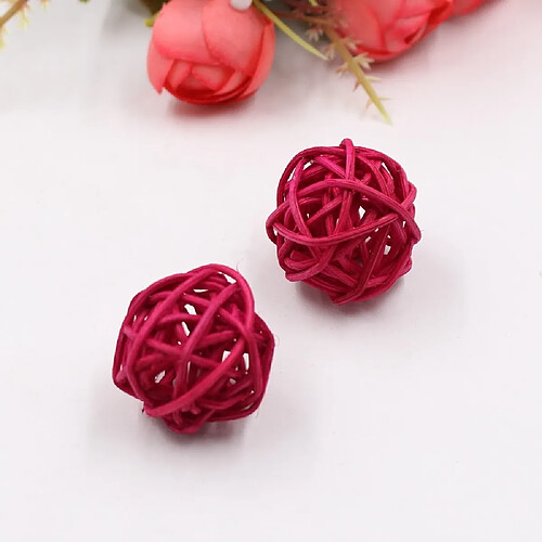 Wewoo 10 PCS Artificielle Balle De Paille Pour La Fête D'anniversaire Mariage De Noël Décor À La Maison Rose Rouge