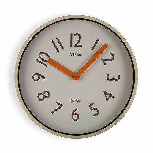 Horloge Murale Versa Crème Plastique Quartz 4 x 30 x 30 cm