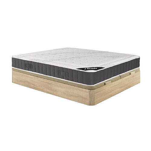 Vente-Unique Ensemble 180 x 200 cm sommier coffre naturel clair + matelas ressorts ensachés accueil mémoire de forme ép.27cm - ATLANTIDE de YSMÉE