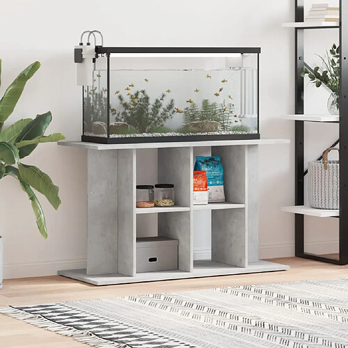 vidaXL Support pour aquarium gris béton 100x40x60 cm bois d'ingénierie