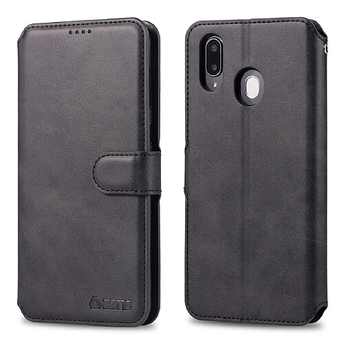 Wewoo Housse Coque Pour Galaxy M20 AZNS Étui en cuir PU avec support et fentes cartes et cadre photo noir