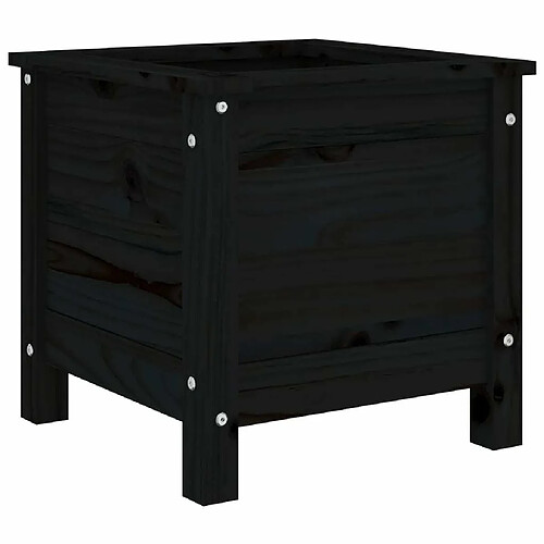 Maison Chic Jardinière,Bac à fleurs - pot de fleur noir 40x40x39 cm bois massif de pin -GKD58515