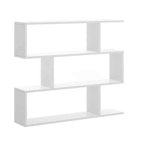 Pegane Étagère polyvalente Séparateur coloris blanc brillant - Longueur 110 x Profondeur 25 x Hauteur 96 cm