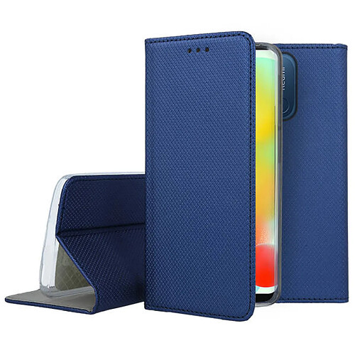 Htdmobiles Housse pour Xiaomi Redmi 12C / Redmi 11A / Poco C55 - etui coque pochette portefeuille + verre trempe - BLEU MAGNET