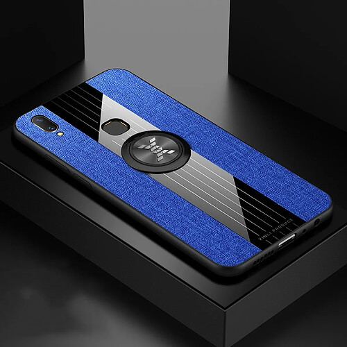 Wewoo Coque Souple Pour Vivo Y75 / V7 XINLI étui de protection en TPU antichoc Texture avec support de bague Bleu