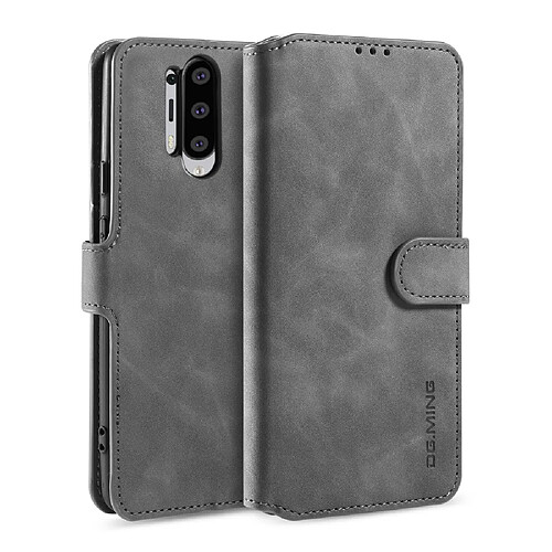 Etui en PU style rétro avec support gris pour votre OnePlus 8 Pro