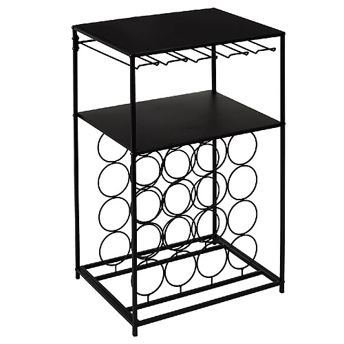 The Home Deco Factory Desserte sur pieds porte bouteille - L. 45 x H. 70 cm - Noir