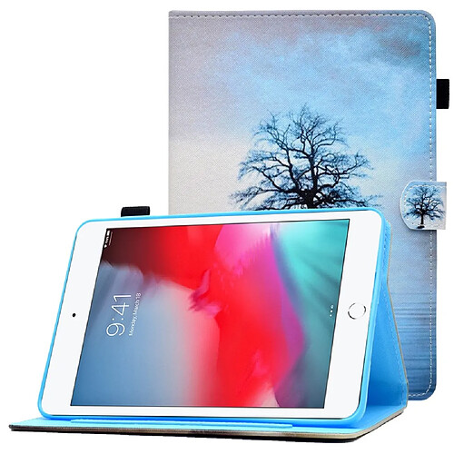 Etui en PU magnétique avec support et porte-cartes pour votre iPad Mini/Mini 2/3/4/mini (2019) 7.9 pouces - arbre