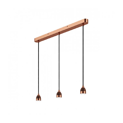 Luminaire Center Suspension Spl Cuivre satiné 3 ampoules 9,1cm