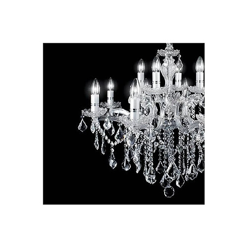 Ideal Lux Suspension Chromée en cristal FLORIAN 12 ampoules