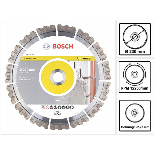 Bosch Best for Universal Disque à tronçonner diamant 230 x 22,23 mm ( 2608603633 )