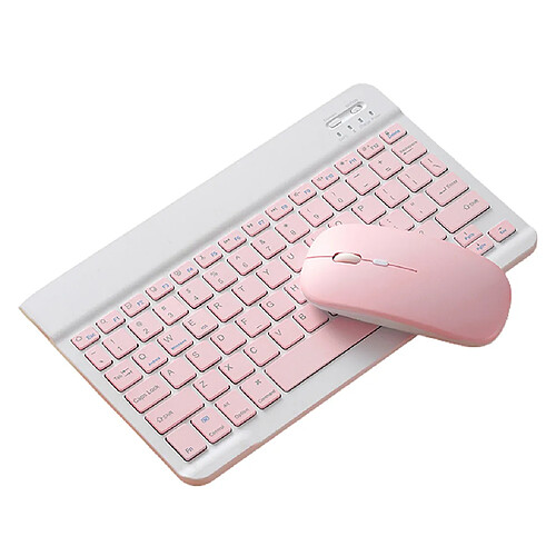 Ensemble De Peignes Clavier Souris Bluetooth 2,4 GHz Pour IPad 10 Pouces Rose