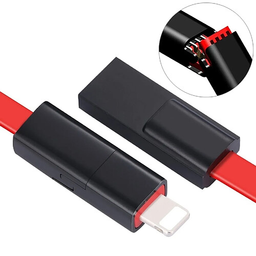 Wewoo Câble de synchronisation et de réparation réparable de 1,5 m USB à 8 broches, pour iPhone XR / iPhone XS MAX / iPhone X et XS / iPhone 8 et 8 Plus / iPhone 7 et 7 Plus / iPhone 6 et 6s et 6 Plus et 6s Plus / iPad (Noir rouge)