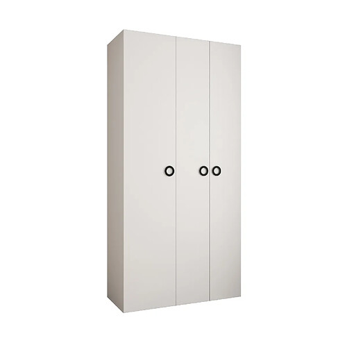 Abiks Meble Armoire à portes battantes Como 1 245,5/120/40 3 portes (blanc/noir)