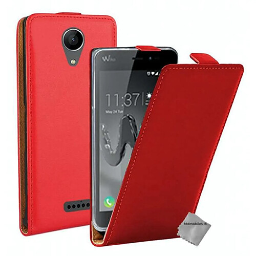 Htdmobiles Housse etui PU cuir fine pour Wiko Freddy + film ecran - ROUGE