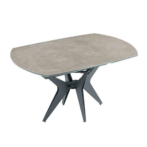 Inside 75 Table de repas extensible BOOMERANG 160/228 x 95 cm plateau céramique Grey pied acier noir