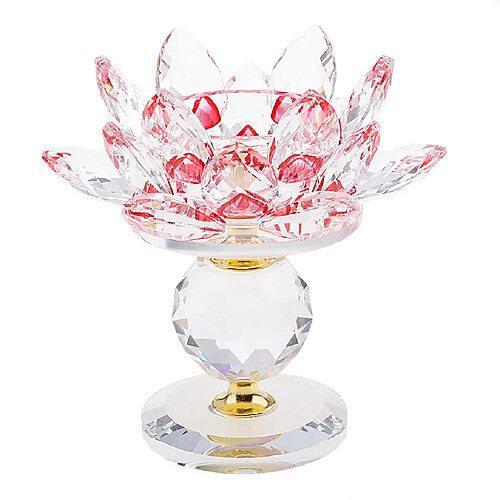 cristal lotus fleur bougeoir photophore maison feng shui décor rouge