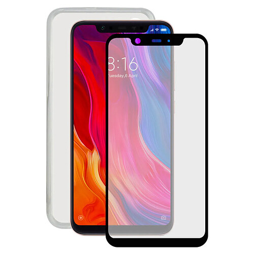 Uknow Film Protecteur en Verre Trempé pour Téléphone Portable + Étui pour Téléphone Portable Xiaomi Mi 8 Contact