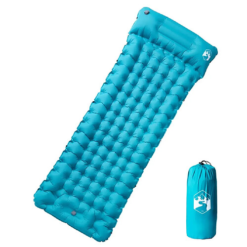 vidaXL Matelas de camping autogonflant avec oreiller 1 personne bleu