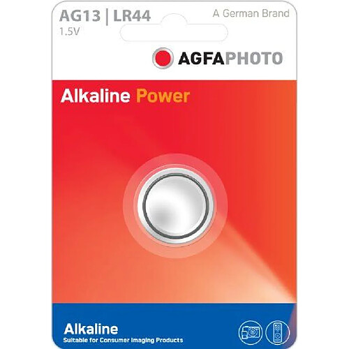 Agfa Photo AGFAPHOTO Batterie Alkaline LR44/AG13 1.5V Blister (1-Pack) 150-803470