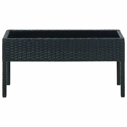 Maison Chic Table de jardin | Table d'extérieur Noir 75x40x37 cm Résine tressée -GKD40792