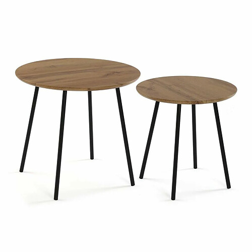 Jeu de 2 tables Versa Métal Bois MDF 50 x 49 x 50 cm (2 Unités)