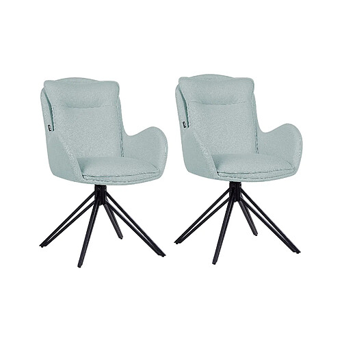 Beliani Lot de 2 chaises AVELAR Vert menthe