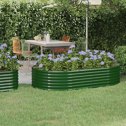 vidaXL Lit surélevé de jardin Acier enduit de poudre 175x100x36cm Vert