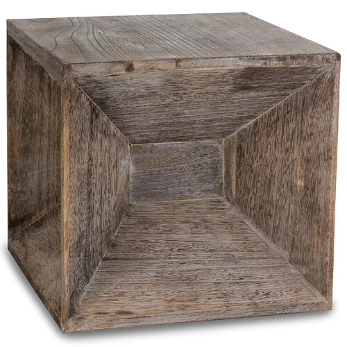 Decoshop26 Tabouret table d'appoint cube table de chevet table basse en bois gris 38x40x40cm TABA06014