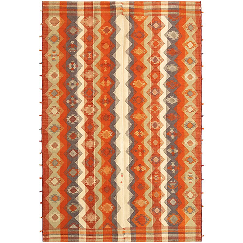 Vidal Tapis de laine 216x142 orange Jajim