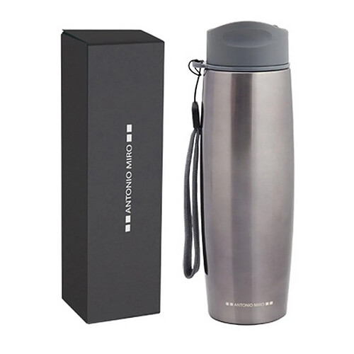 Totalcadeau Thermos en acier avec finition métallisée (500 ml) - design moderne et stylé Couleur - Gris pas cher