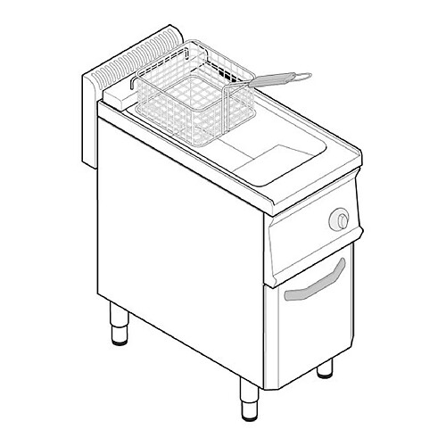 Friteuse sur coffre électrique - 14 litres - commandes mécaniques - gamme 700 - Tecnoinox