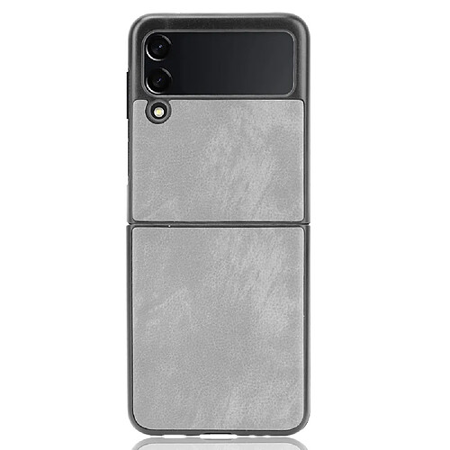 Coque en TPU + PU texture litchi mince gris pour votre Samsung Galaxy Z Flip3 5G