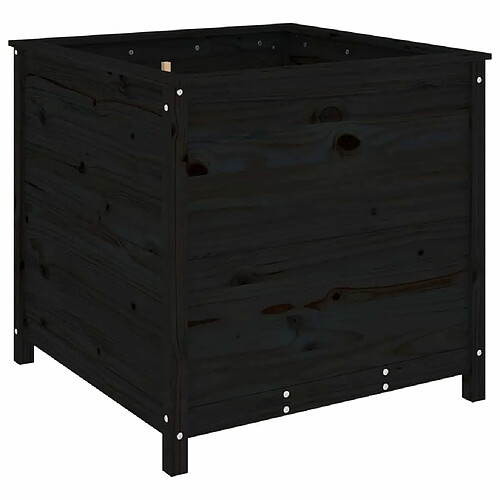 Maison Chic Jardinière,Bac à fleurs - pot de fleur noir 82,5x82,5x78 cm bois massif de pin -GKD60442