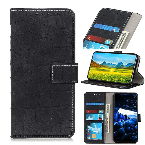 Wewoo Coque Etui à rabat en cuir à texture croco magnétique pour iPhone 11 avec porte-cartes et noir