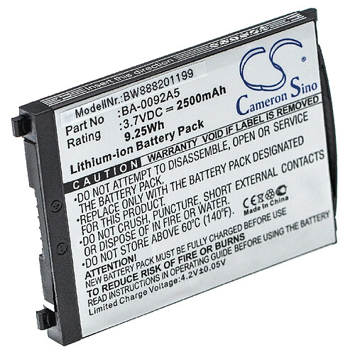 vhbw batterie remplace CipherLab BA-0092A5, KBRS300X01503 pour scanner de code-barres POS (2500mAh, 3,7V, Li-Ion)