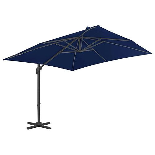 Maison Chic Parasol Jardin | Parasol déporté avec mat en aluminium 3x3 m bleu azur - GKD41102