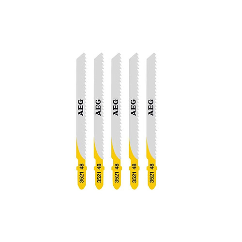 Pack de 5 lames scie sauteuse AEG 75mm bois T101B