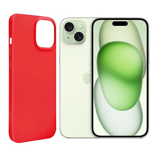 Coque de protection souple silicone Rouge pour iPhone 15 Plus 6.7" - VISIODIRECT -