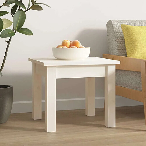 Maison Chic Table basse,Table Console Table d'appoint, Table pour salon Blanc 35x35x30 cm Bois massif de pin -MN22900