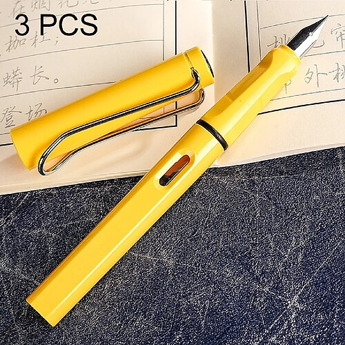 Wewoo Composants Arduino 3 plume en alliage de titane extra-fine de bureau d'école de PCS le stylo-plume de piston jaune, la livraison aléatoire 0.5mm / 0.38mm Nib