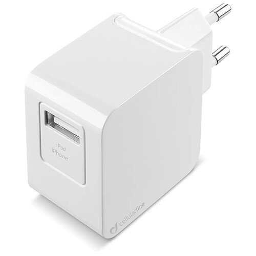 Cellular Line Cellularline ACHUSBMFIIPH2AW chargeur d'appareils mobiles Blanc Intérieure