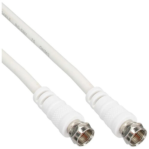 Câble InLine® SAT 2x prise ultra-basse avec fiche 2x F-Plug 75dB blanc 0.5m