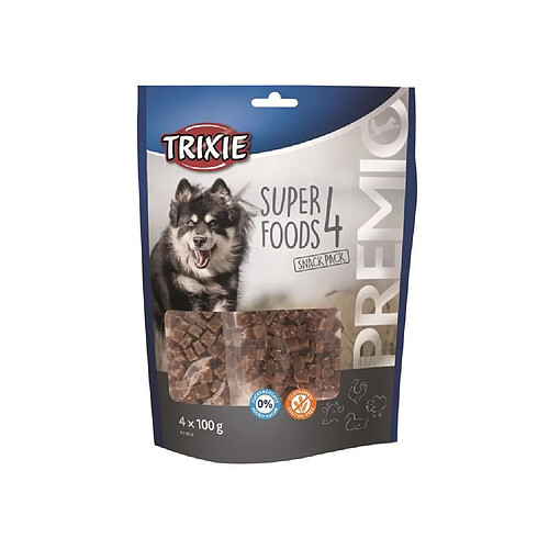 TRIXIE PREMIO 4 Superfoods - Poulet, canard, boeuf, agneau - 4 x 100 g - Pour chien