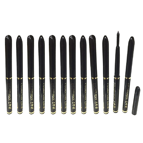 12 Noir Cosmétique Imperméable Yeux Ombre à Paupières Liner Eyeliner Crayon Stylo Maquillage