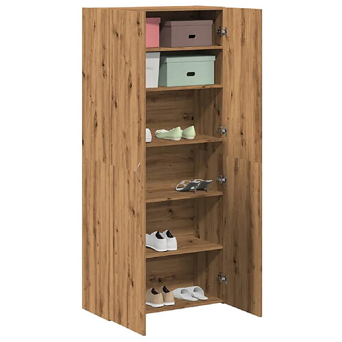 vidaXL Armoire à chaussures chêne artisanal bois d'ingénierie