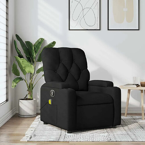 Maison Chic Fauteuil de massage inclinable,Fauteuil luxe de relaxation Noir Tissu -MN61125