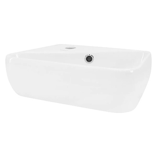 ML-Design Lavabo blanc céramique angulaire évier avec trou de robinet à gauche 450x270 mm